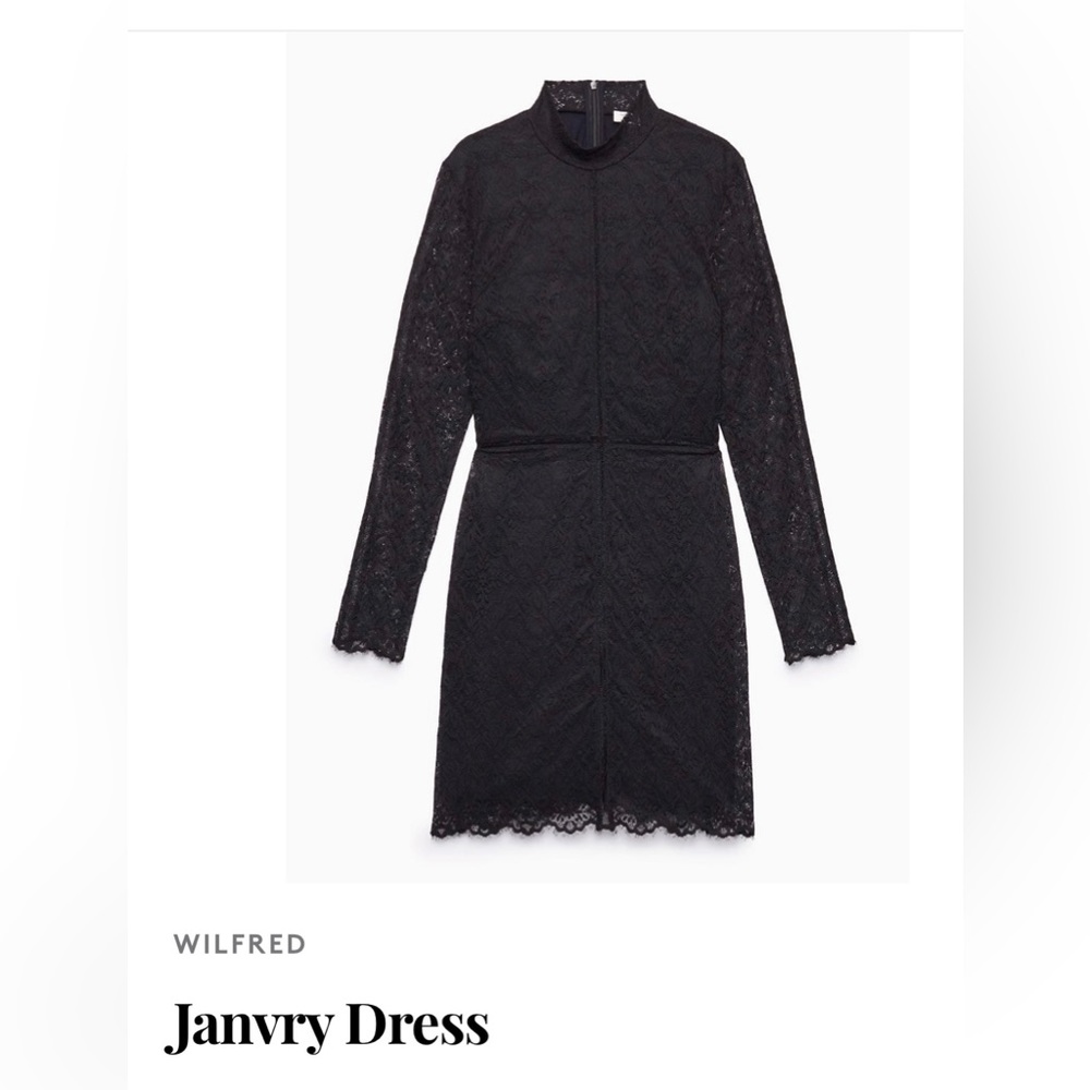 WILFRED JANVRY LACE MOCK NECK DRESS